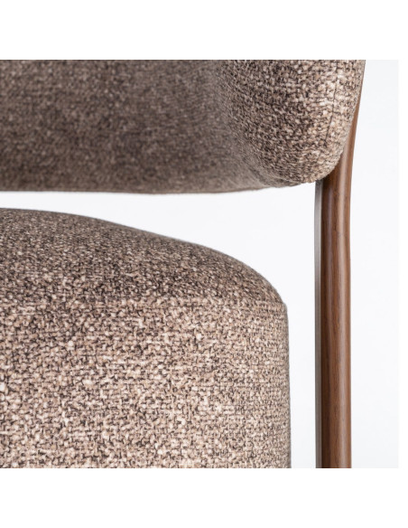 Fauteuil taupe chiné en tissu et métal 77x71,5x70 cm Soreiro Ixia - 4