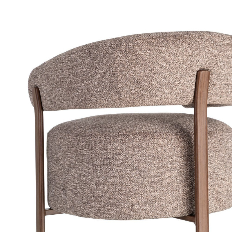 Fauteuil taupe chiné en tissu et métal 77x71,5x70 cm Soreiro Ixia - 5