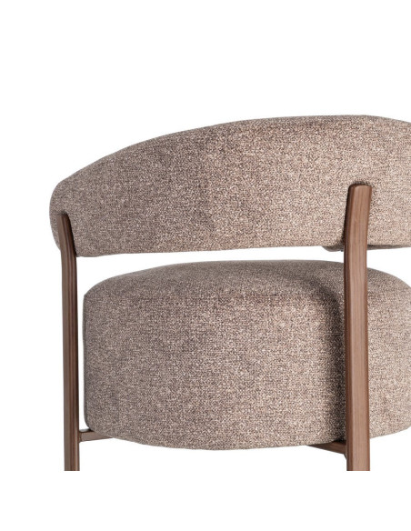 Fauteuil taupe chiné en tissu et métal 77x71,5x70 cm Soreiro Ixia - 5