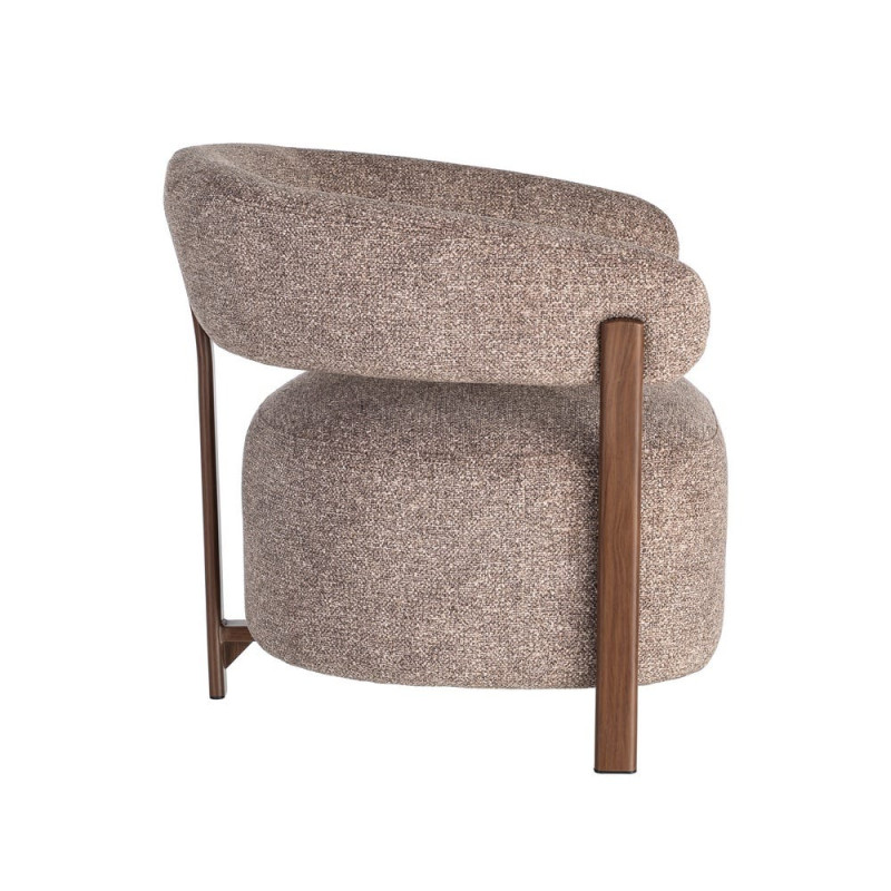 Fauteuil taupe chiné en tissu et métal 77x71,5x70 cm Soreiro Ixia - 6