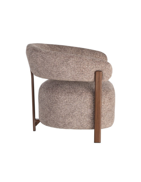 Fauteuil taupe chiné en tissu et métal 77x71,5x70 cm Soreiro Ixia - 6