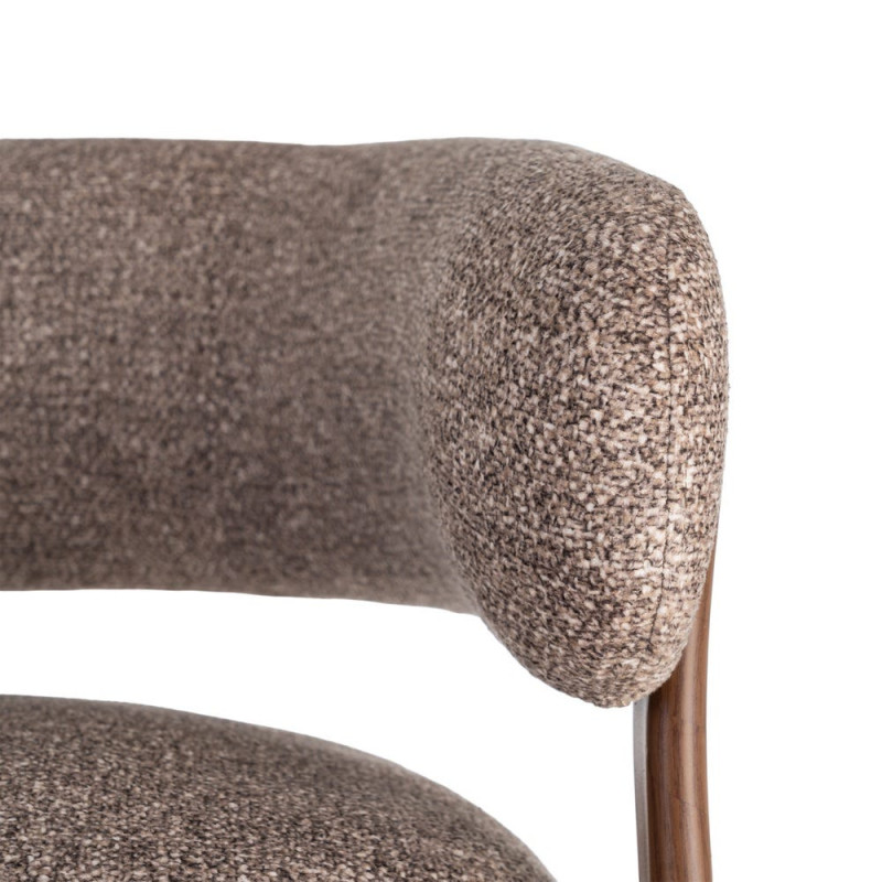 Fauteuil taupe chiné en tissu et métal 77x71,5x70 cm Soreiro Ixia - 7