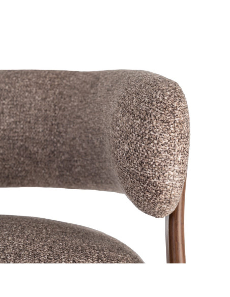 Fauteuil taupe chiné en tissu et métal 77x71,5x70 cm Soreiro Ixia - 7