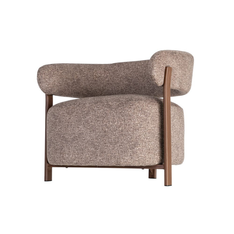Fauteuil taupe chiné en tissu et métal 77x71,5x70 cm Soreiro Ixia - 8