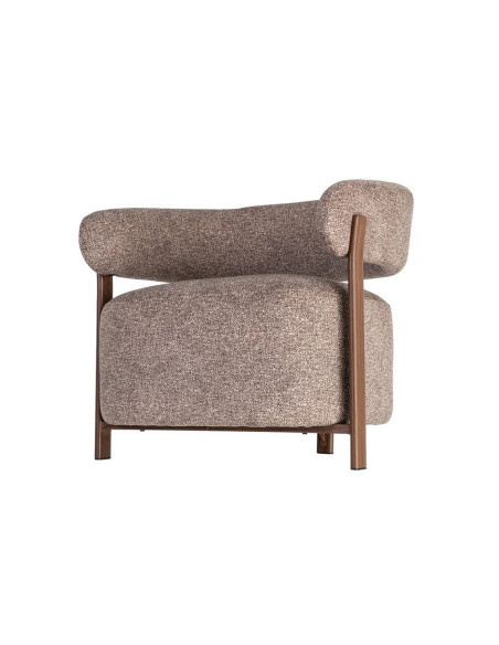 Fauteuil taupe chiné en tissu et métal 77x71,5x70 cm Soreiro Ixia - 8