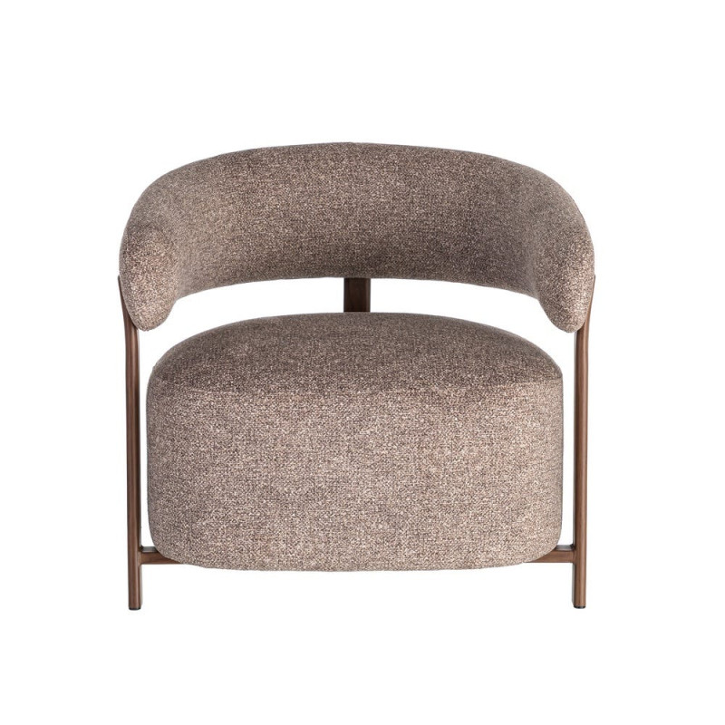 Fauteuil taupe chiné en tissu et métal 77x71,5x70 cm Soreiro Ixia - 9