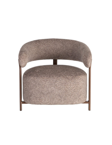 Fauteuil taupe chiné en tissu et métal 77x71,5x70 cm Soreiro Ixia - 9