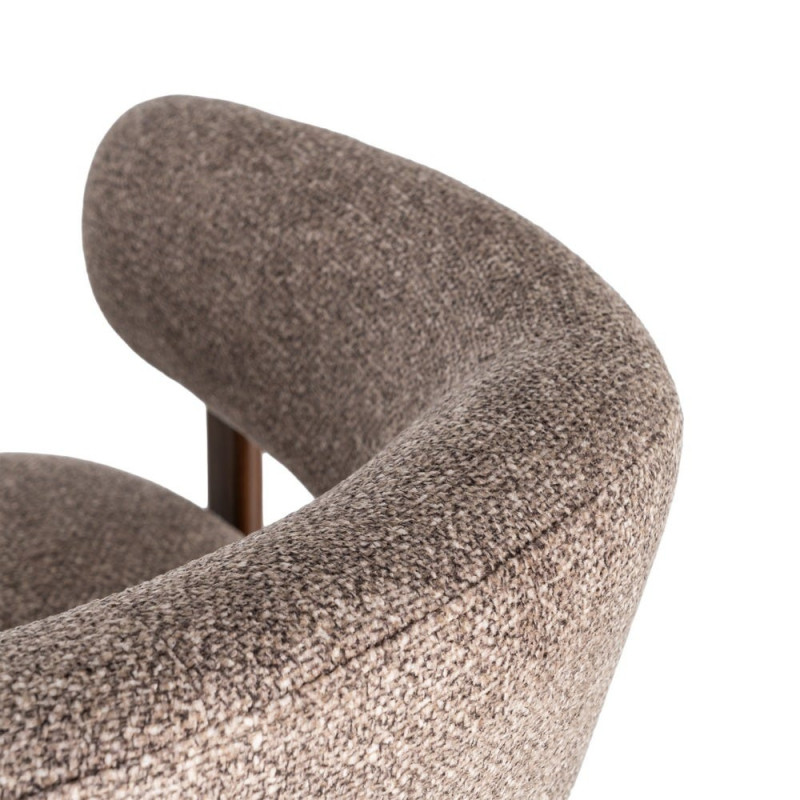 Fauteuil taupe chiné en tissu et métal 77x71,5x70 cm Soreiro Ixia - 10
