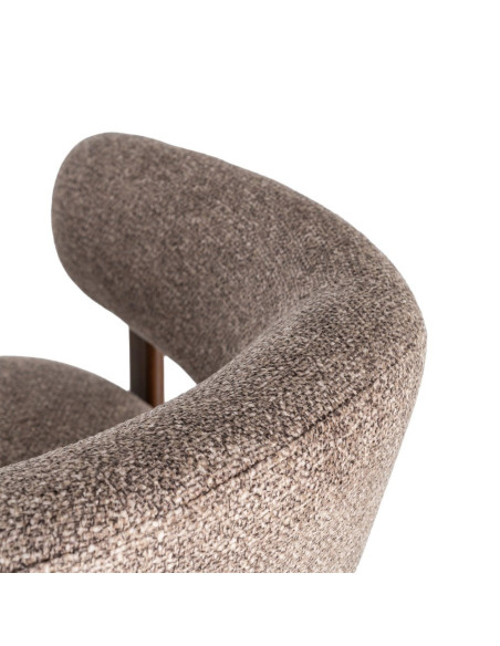 Fauteuil taupe chiné en tissu et métal 77x71,5x70 cm Soreiro Ixia - 10