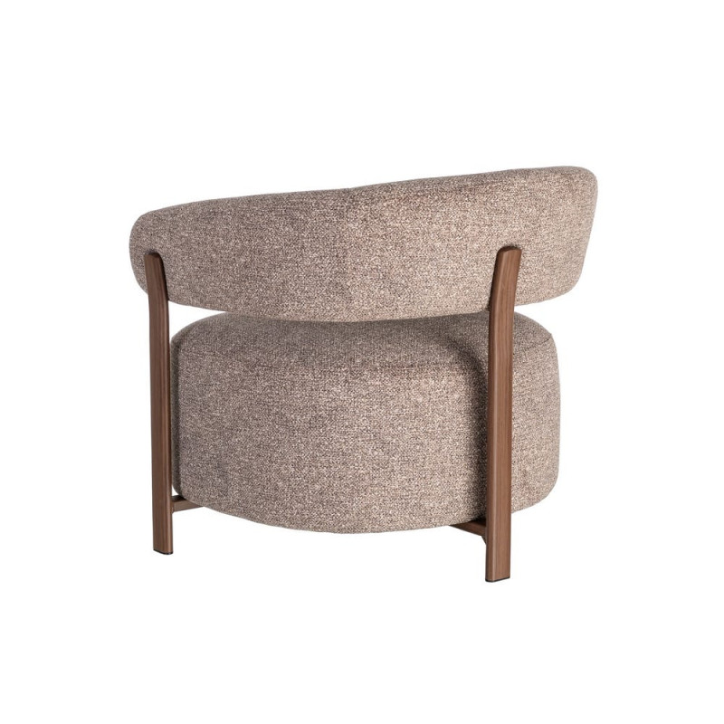 Fauteuil taupe chiné en tissu et métal 77x71,5x70 cm Soreiro Ixia - 12