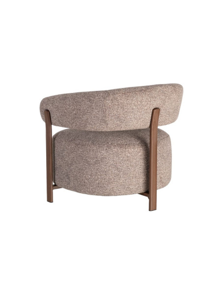 Fauteuil taupe chiné en tissu et métal 77x71,5x70 cm Soreiro Ixia - 12