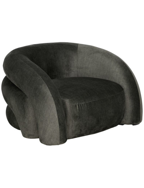 Fauteuil lounge vert olive en tissu 100x84x58 cm Silulio Ixia - 1