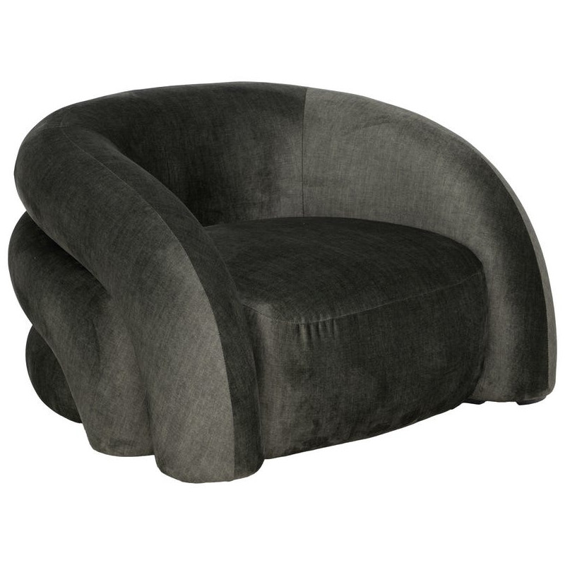 Fauteuil lounge vert olive en tissu 100x84x58 cm Silulio Ixia - 1