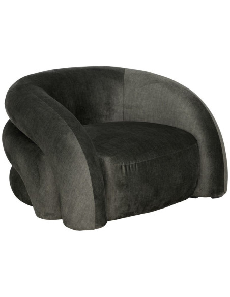 Fauteuil lounge vert olive en tissu 100x84x58 cm Silulio Ixia - 1