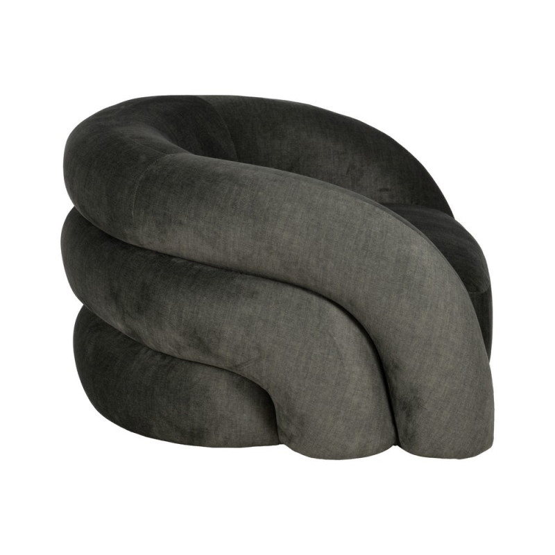 Fauteuil lounge vert olive en tissu 100x84x58 cm Silulio Ixia - 3