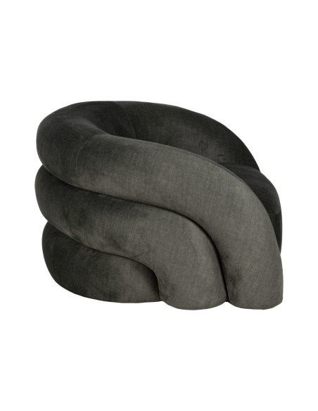 Fauteuil lounge vert olive en tissu 100x84x58 cm Silulio Ixia - 3