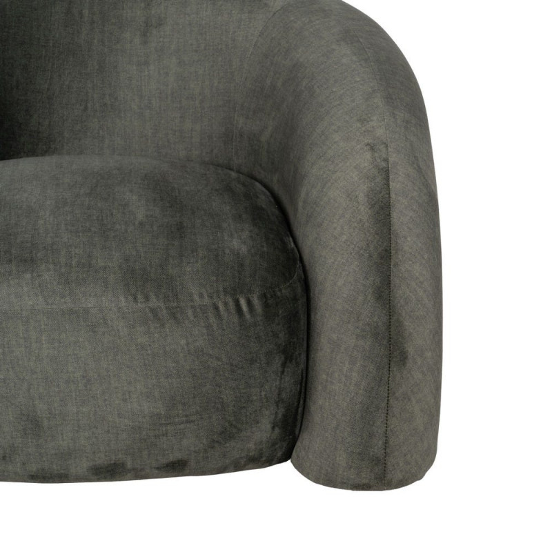 Fauteuil lounge vert olive en tissu 100x84x58 cm Silulio Ixia - 5