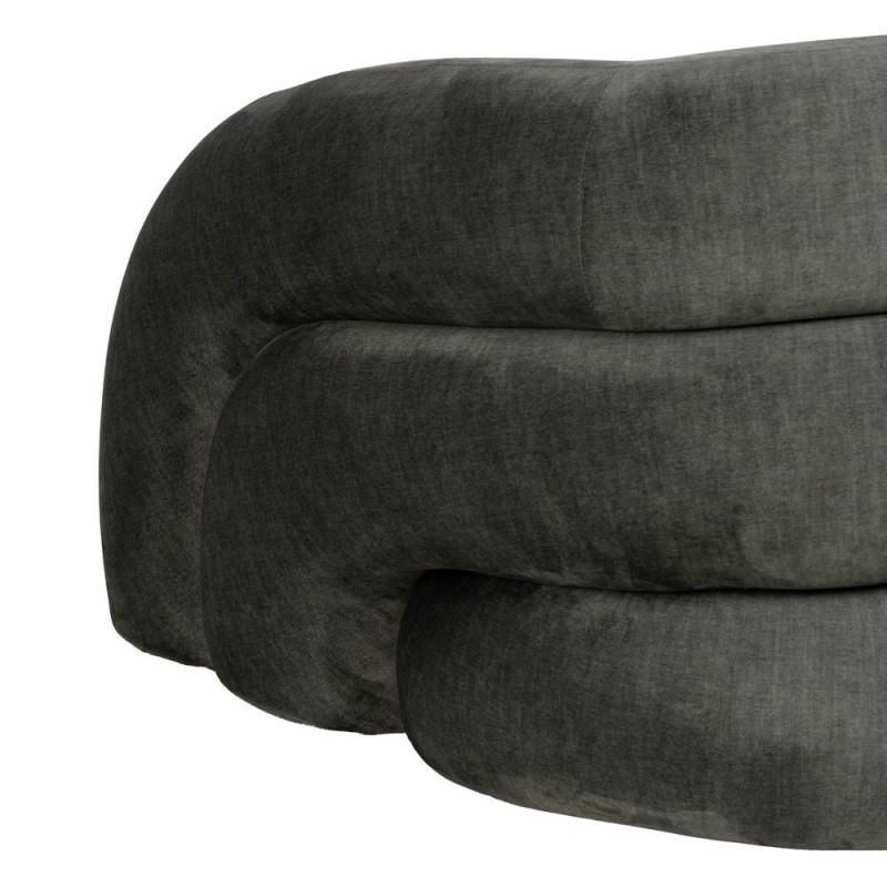 Fauteuil lounge vert olive en tissu 100x84x58 cm Silulio Ixia - 9