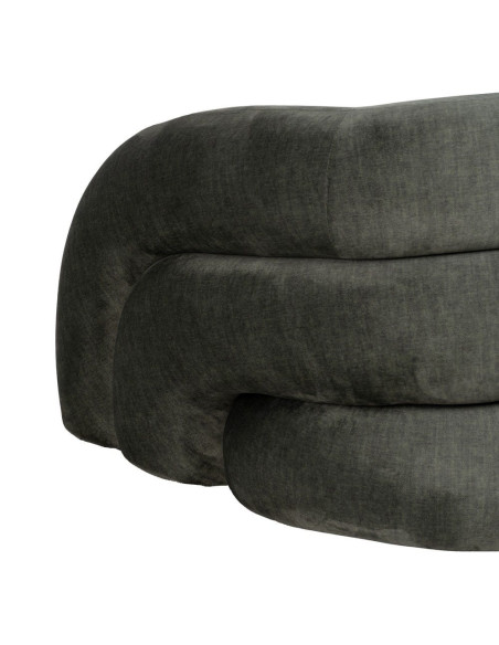 Fauteuil lounge vert olive en tissu 100x84x58 cm Silulio Ixia - 9