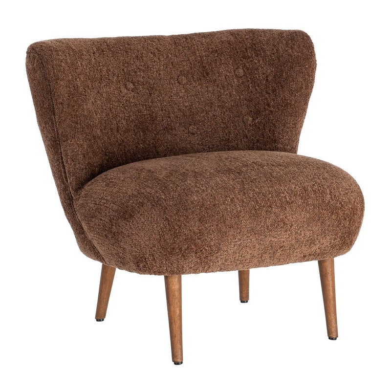 Fauteuil marron chocolat en tissu 78x77x72 cm Belorio Ixia - 1