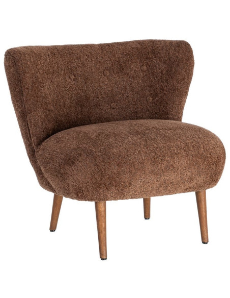 Fauteuil marron chocolat en tissu 78x77x72 cm Belorio Ixia - 1