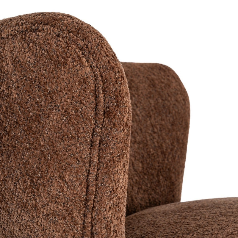 Fauteuil marron chocolat en tissu 78x77x72 cm Belorio Ixia - 3