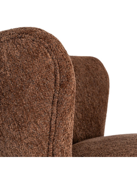 Fauteuil marron chocolat en tissu 78x77x72 cm Belorio Ixia - 3