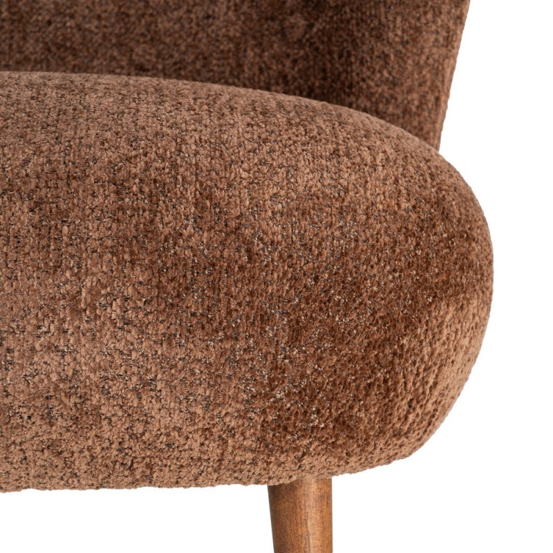 Fauteuil marron chocolat en tissu 78x77x72 cm Belorio Ixia - 4