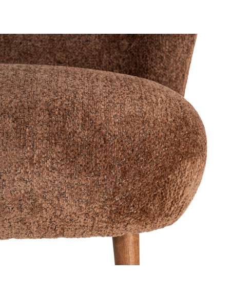 Fauteuil marron chocolat en tissu 78x77x72 cm Belorio Ixia - 4