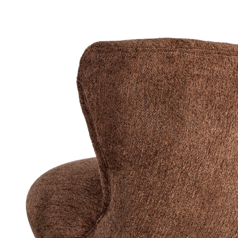 Fauteuil marron chocolat en tissu 78x77x72 cm Belorio Ixia - 5