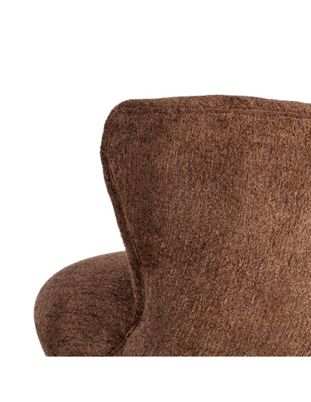 Fauteuil marron chocolat en tissu 78x77x72 cm Belorio Ixia - 5