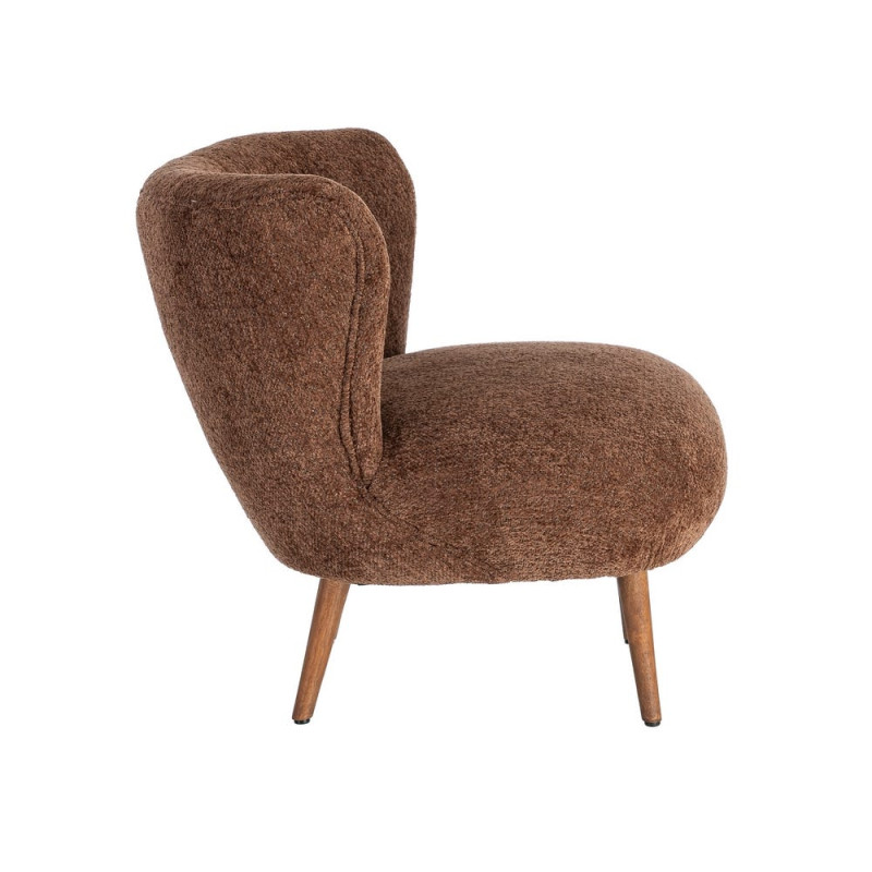 Fauteuil marron chocolat en tissu 78x77x72 cm Belorio Ixia - 6