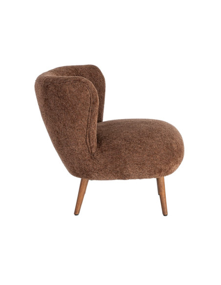 Fauteuil marron chocolat en tissu 78x77x72 cm Belorio Ixia - 6