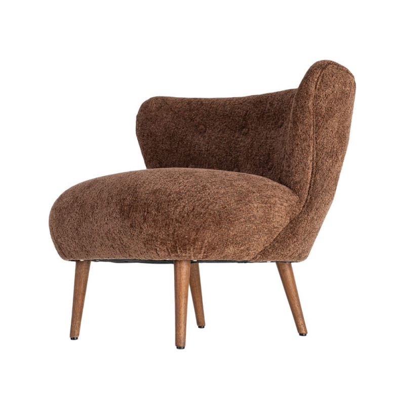 Fauteuil marron chocolat en tissu 78x77x72 cm Belorio Ixia - 8