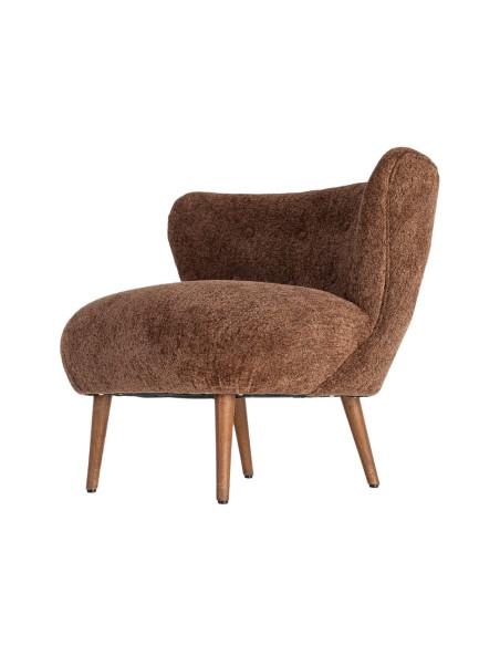 Fauteuil marron chocolat en tissu 78x77x72 cm Belorio Ixia - 8