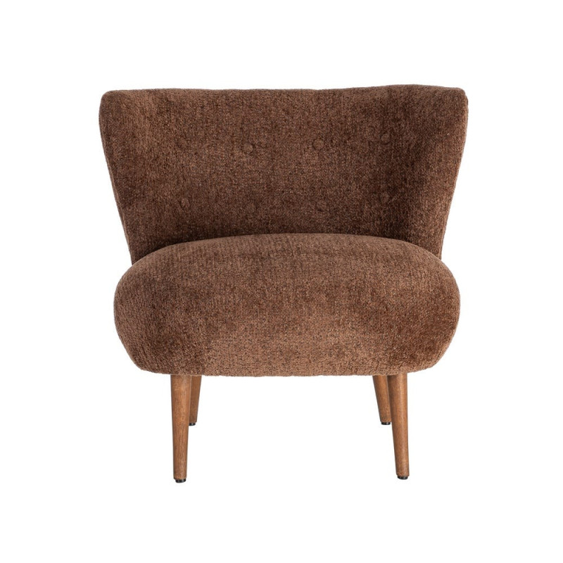 Fauteuil marron chocolat en tissu 78x77x72 cm Belorio Ixia - 9