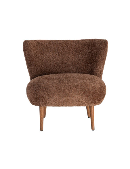Fauteuil marron chocolat en tissu 78x77x72 cm Belorio Ixia - 9