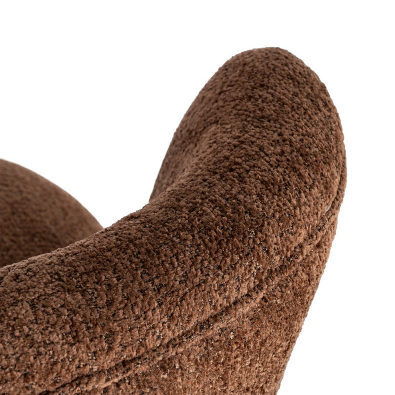 Fauteuil marron chocolat en tissu 78x77x72 cm Belorio Ixia - 11