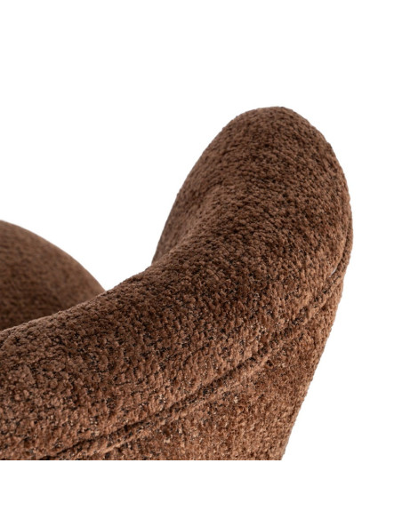 Fauteuil marron chocolat en tissu 78x77x72 cm Belorio Ixia - 11