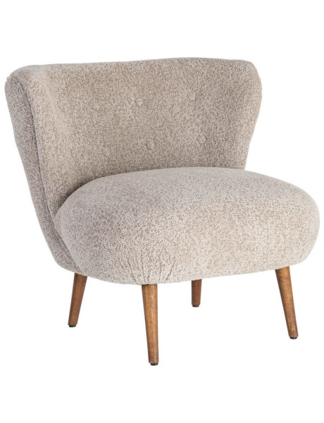 Fauteuil beige sans accoudoirs en tissu 78x77x72 cm Belorio Ixia - 1