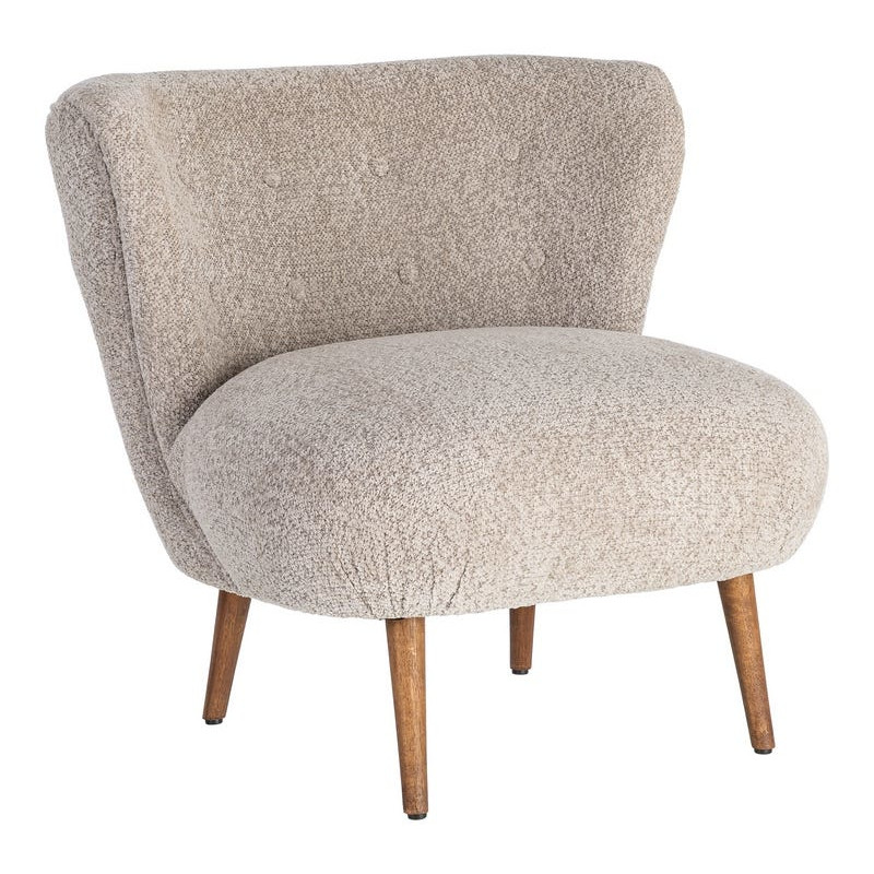 Fauteuil beige sans accoudoirs en tissu 78x77x72 cm Belorio Ixia - 1