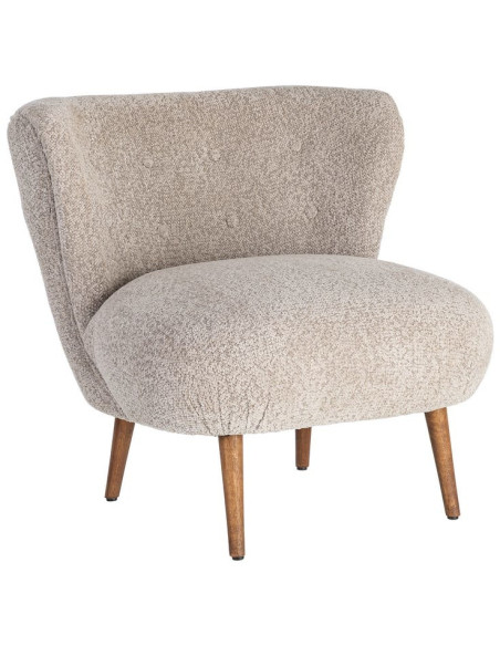 Fauteuil beige sans accoudoirs en tissu 78x77x72 cm Belorio Ixia - 1