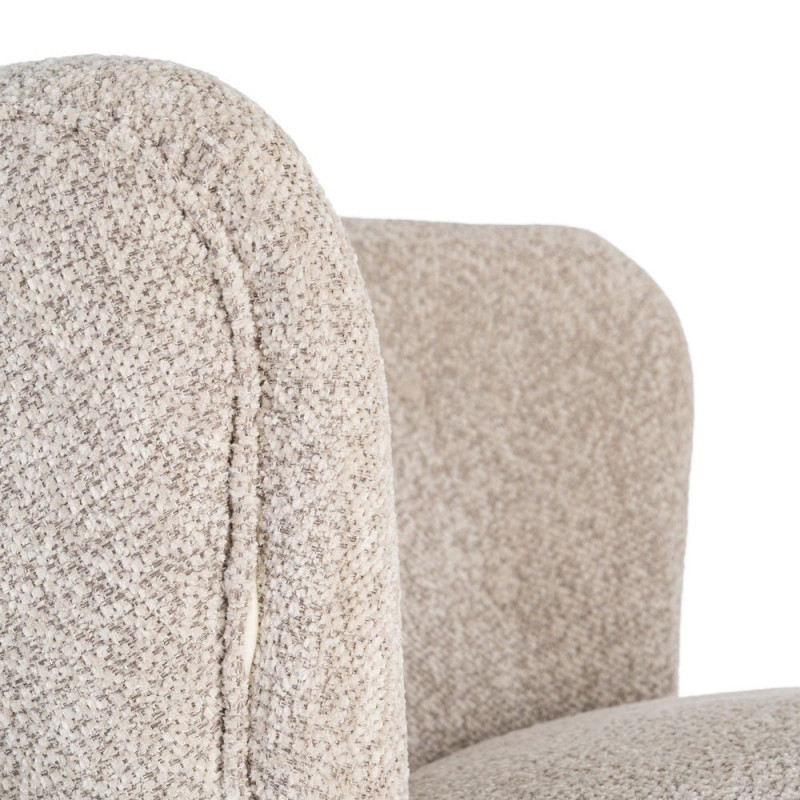 Fauteuil beige sans accoudoirs en tissu 78x77x72 cm Belorio Ixia - 3