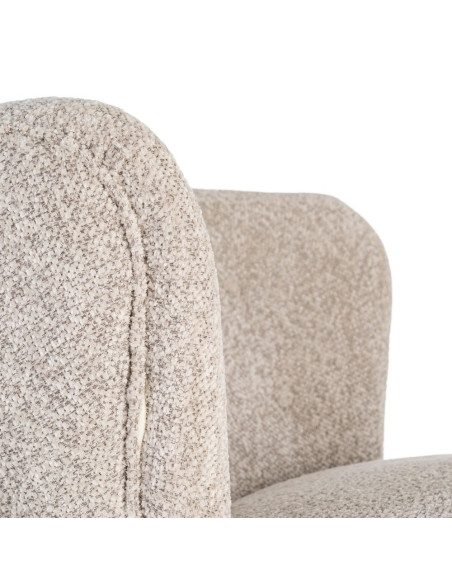 Fauteuil beige sans accoudoirs en tissu 78x77x72 cm Belorio Ixia - 3