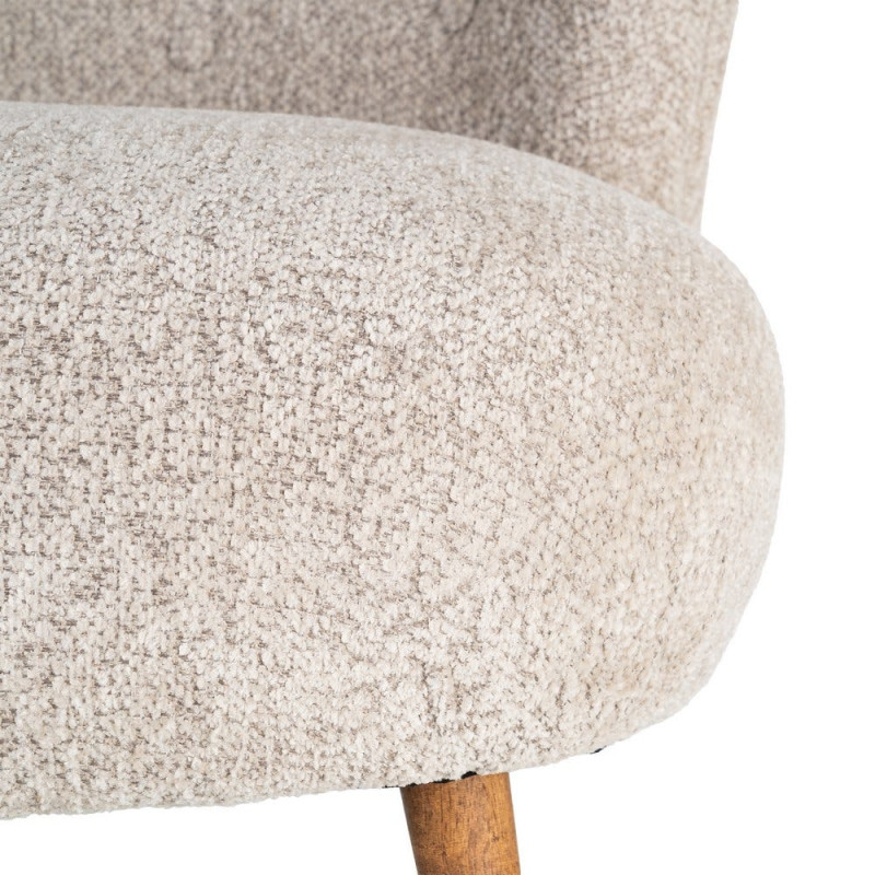 Fauteuil beige sans accoudoirs en tissu 78x77x72 cm Belorio Ixia - 4