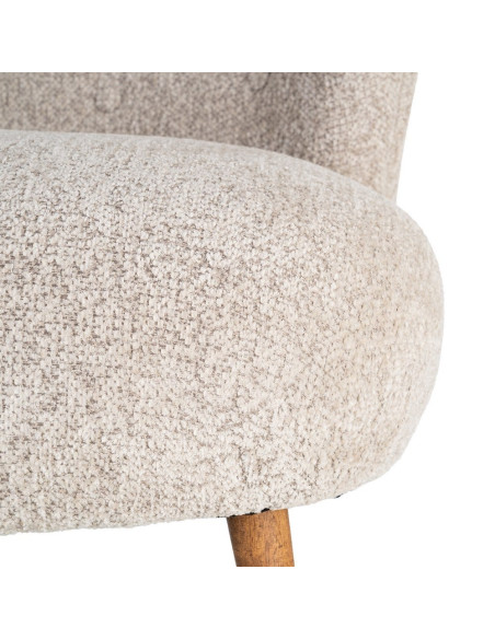 Fauteuil beige sans accoudoirs en tissu 78x77x72 cm Belorio Ixia - 4
