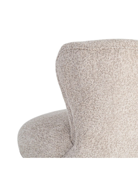 Fauteuil beige sans accoudoirs en tissu 78x77x72 cm Belorio Ixia - 5