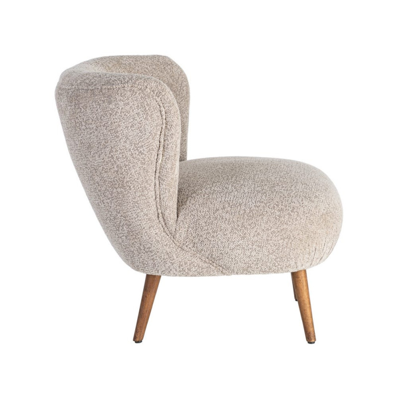 Fauteuil beige sans accoudoirs en tissu 78x77x72 cm Belorio Ixia - 6