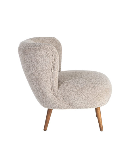 Fauteuil beige sans accoudoirs en tissu 78x77x72 cm Belorio Ixia - 6