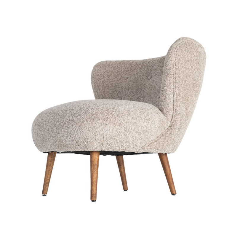 Fauteuil beige sans accoudoirs en tissu 78x77x72 cm Belorio Ixia - 8